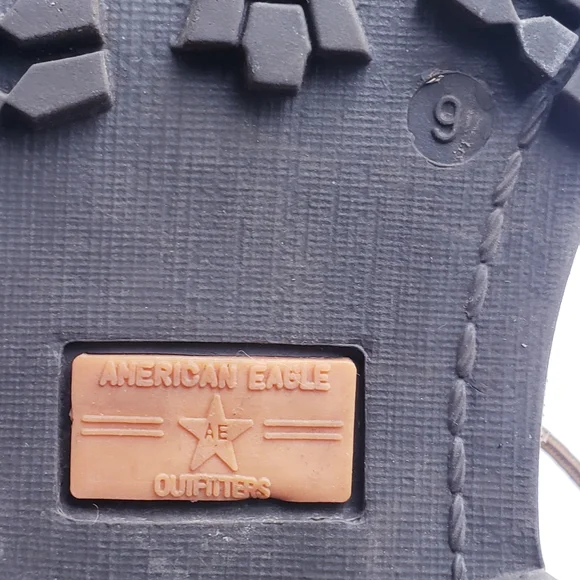 Vintage 90s Y2K American Eagle Combat Boots Brown Leather Lace Up Women's Size 9 - Picture 9 of 9